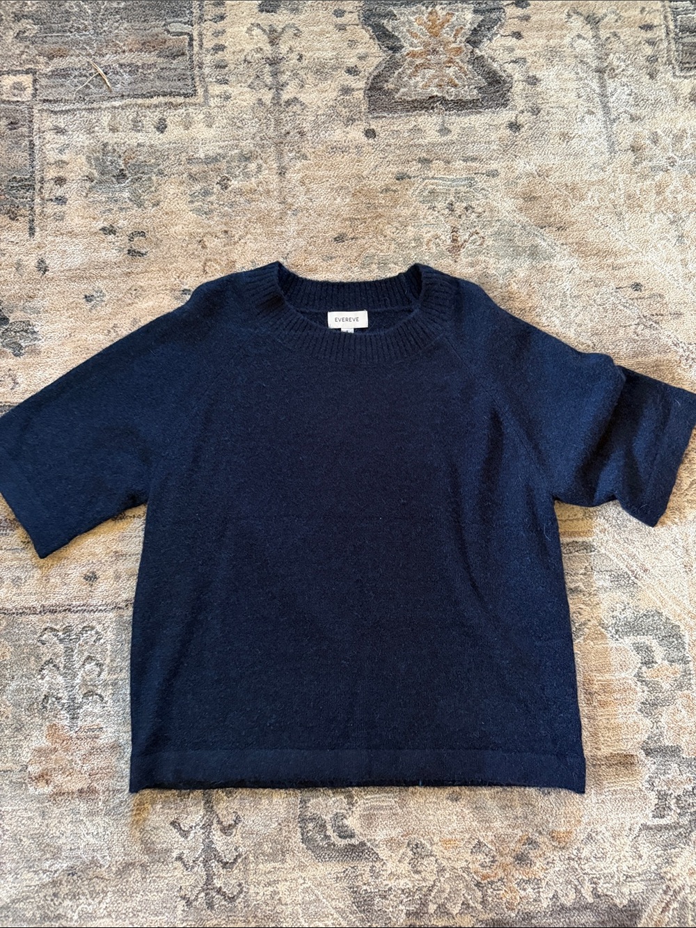 Evereve Men's Navy Crewneck Short-Sleeve Sweater